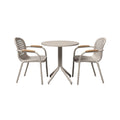 Modern Minimalist Round Table with Two Armchairs
