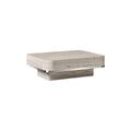"Modern Minimalist Square Coffee Table in Stone Finish"