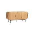 "Modern Wooden Sideboard with Sleek Design and Ribbed Details"