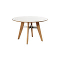 Modern Round Wooden Dining Table with Metal Accent